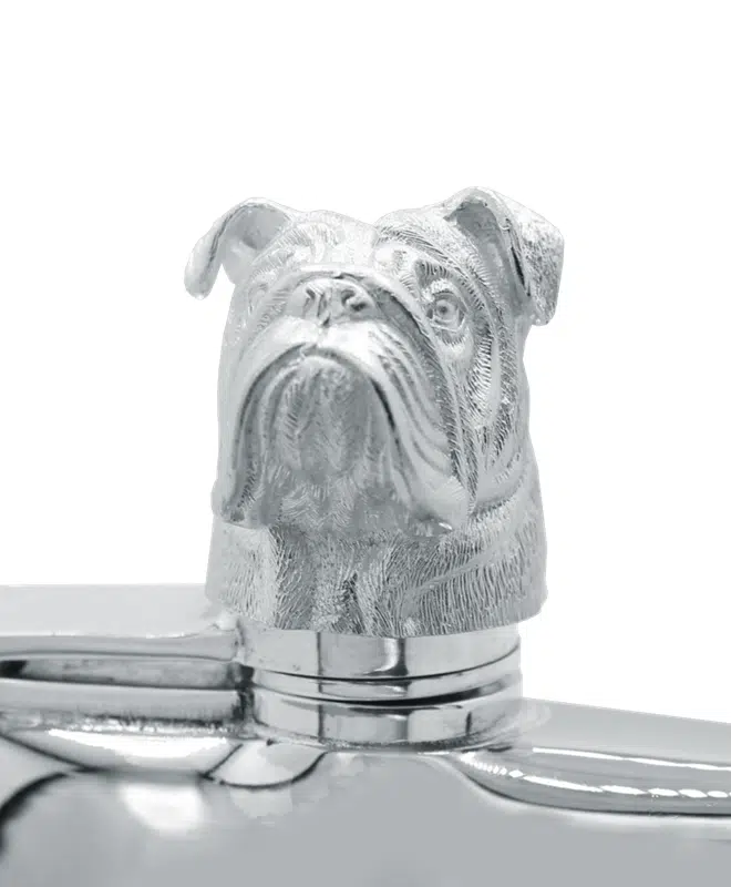 Bulldog Silver Hipflask Bulldog Silver Hipflask